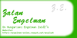zalan engelman business card